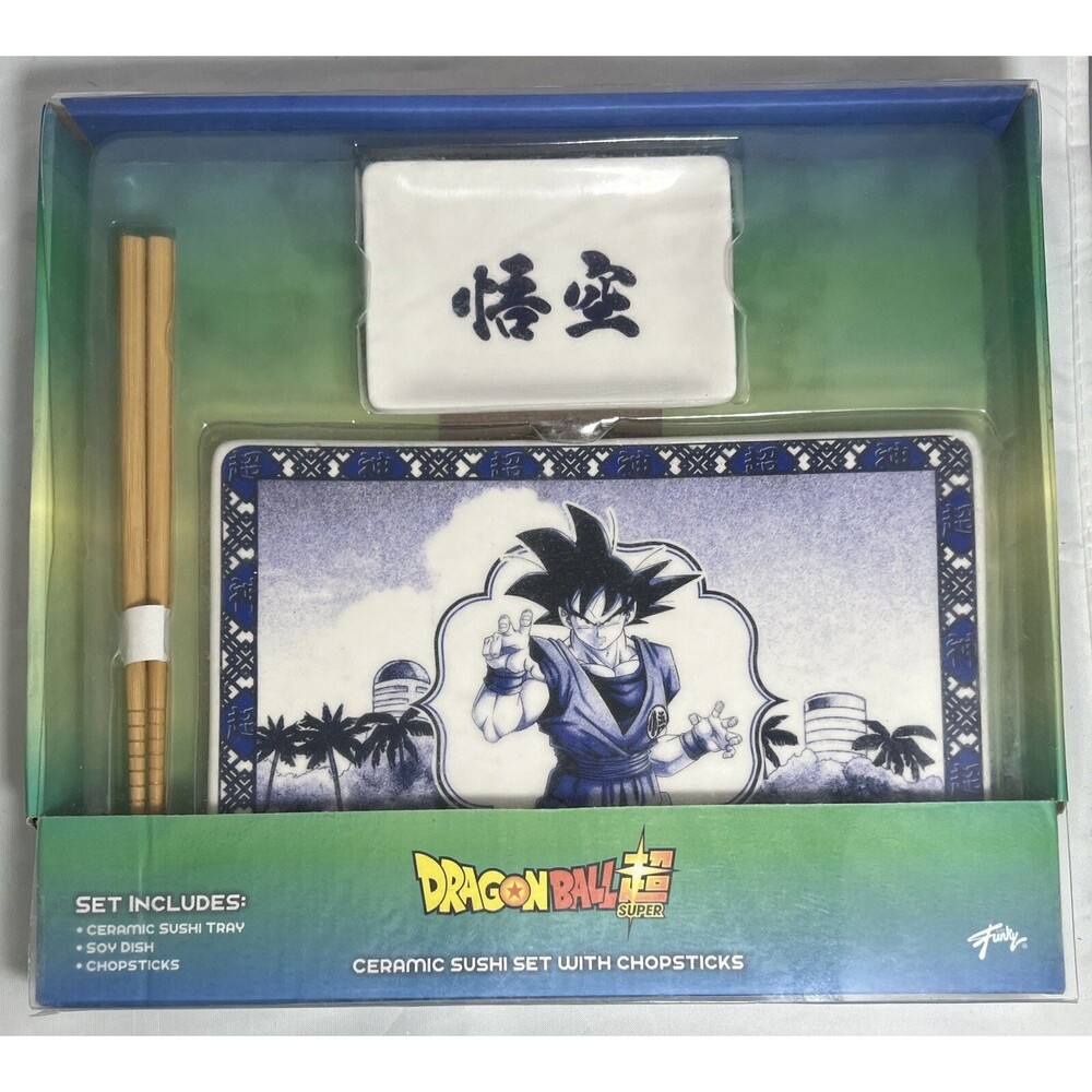 Dragon Ball Z Ceramic Sushi Set with Sushi Tray, Soy Dish, Chopsticks - 15828610
